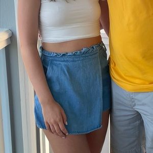 SO CUTE high waisted jean skort